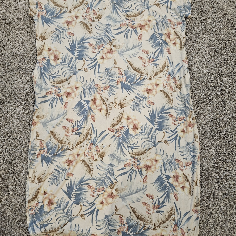Zenana Outfitters Floral Maxi Dress - Blue and Brown